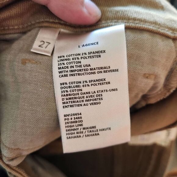 𝅺L'AGENCE High Line High Rise Skinny Destroyed Size 27 - Picture 5 of 7